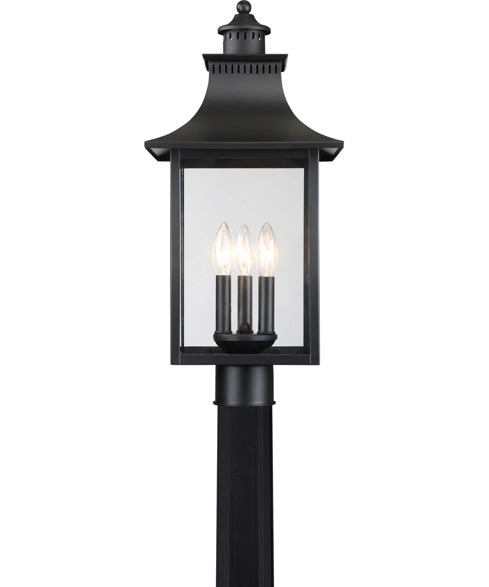 Chancellor Large 3-light Outdoor Post Light Mystic Black - Image 5