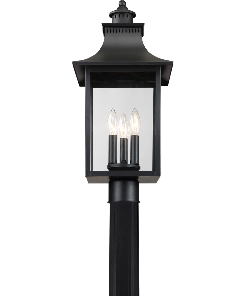 Chancellor Large 3-light Outdoor Post Light Mystic Black - Image 6