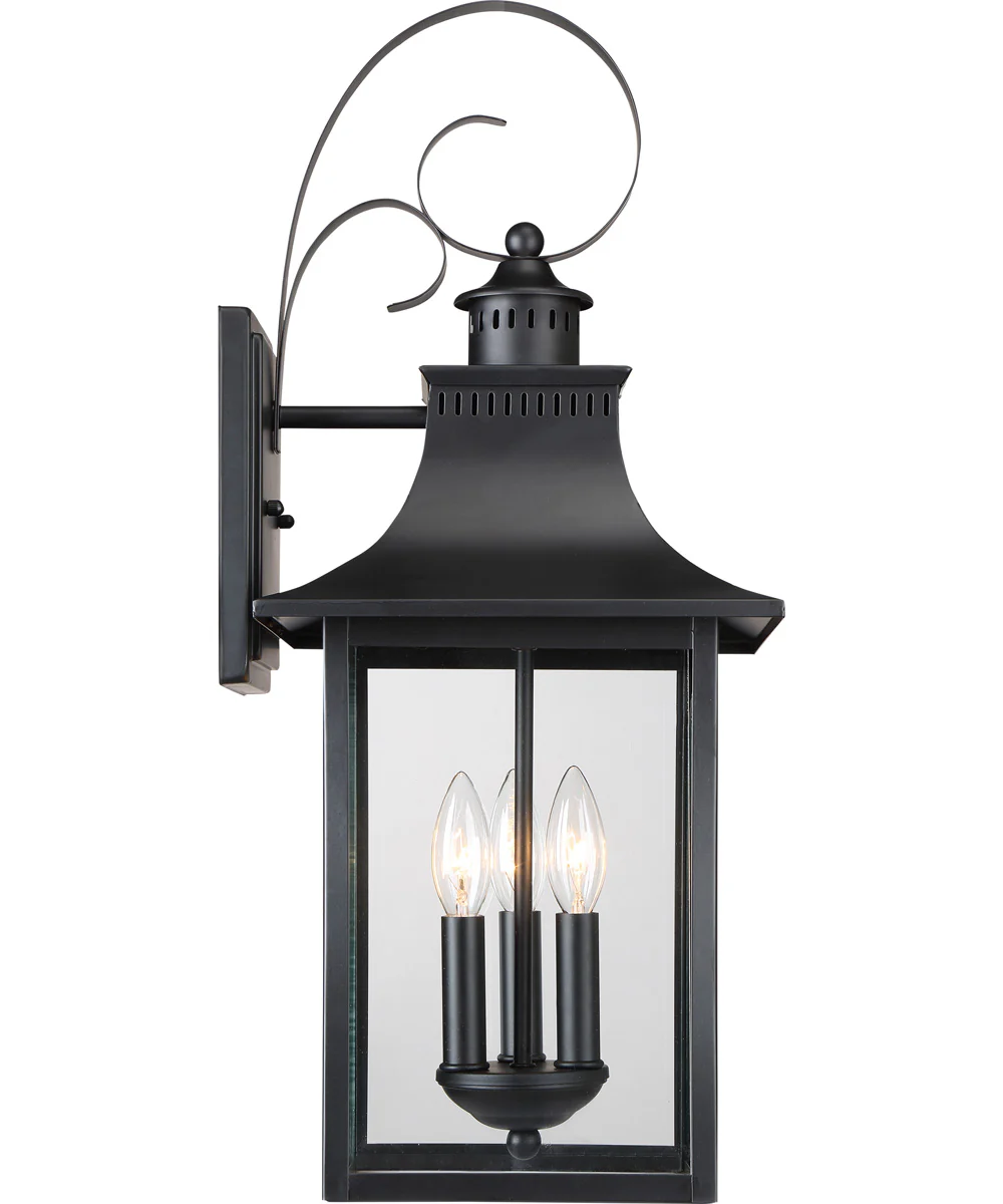 Chancellor Large 3-light Outdoor Wall Light Mystic Black - Image 5