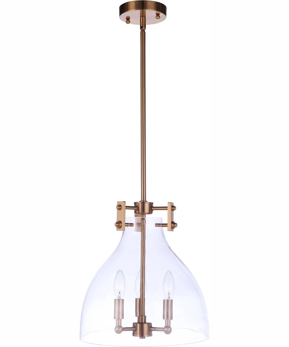 Chardonnay 3-Light Pendant Satin Brass - Image 2