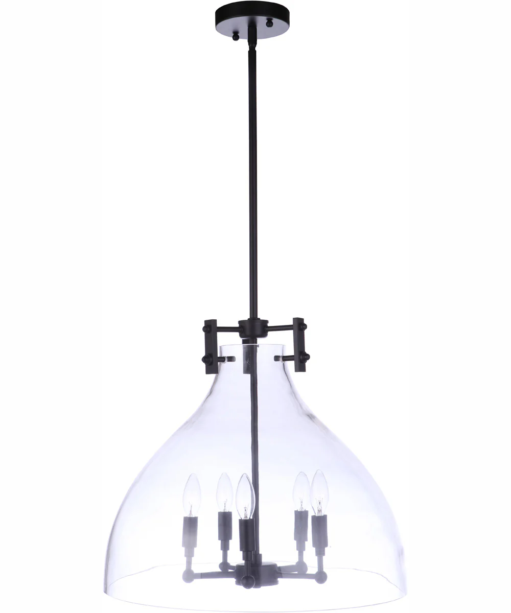 Chardonnay 5-Light Pendant Flat Black - Image 2