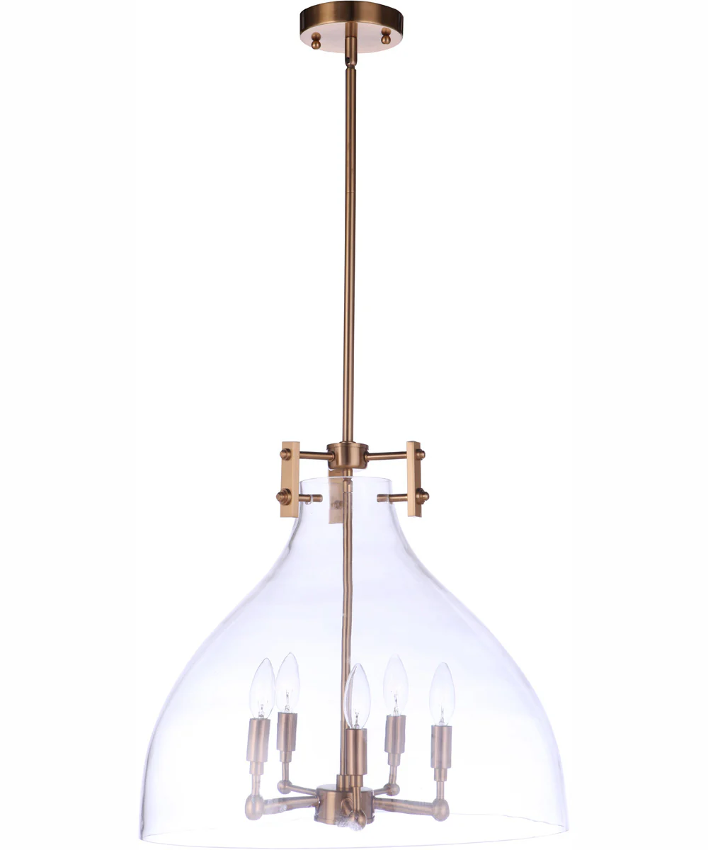 Chardonnay 5-Light Pendant Satin Brass - Image 2