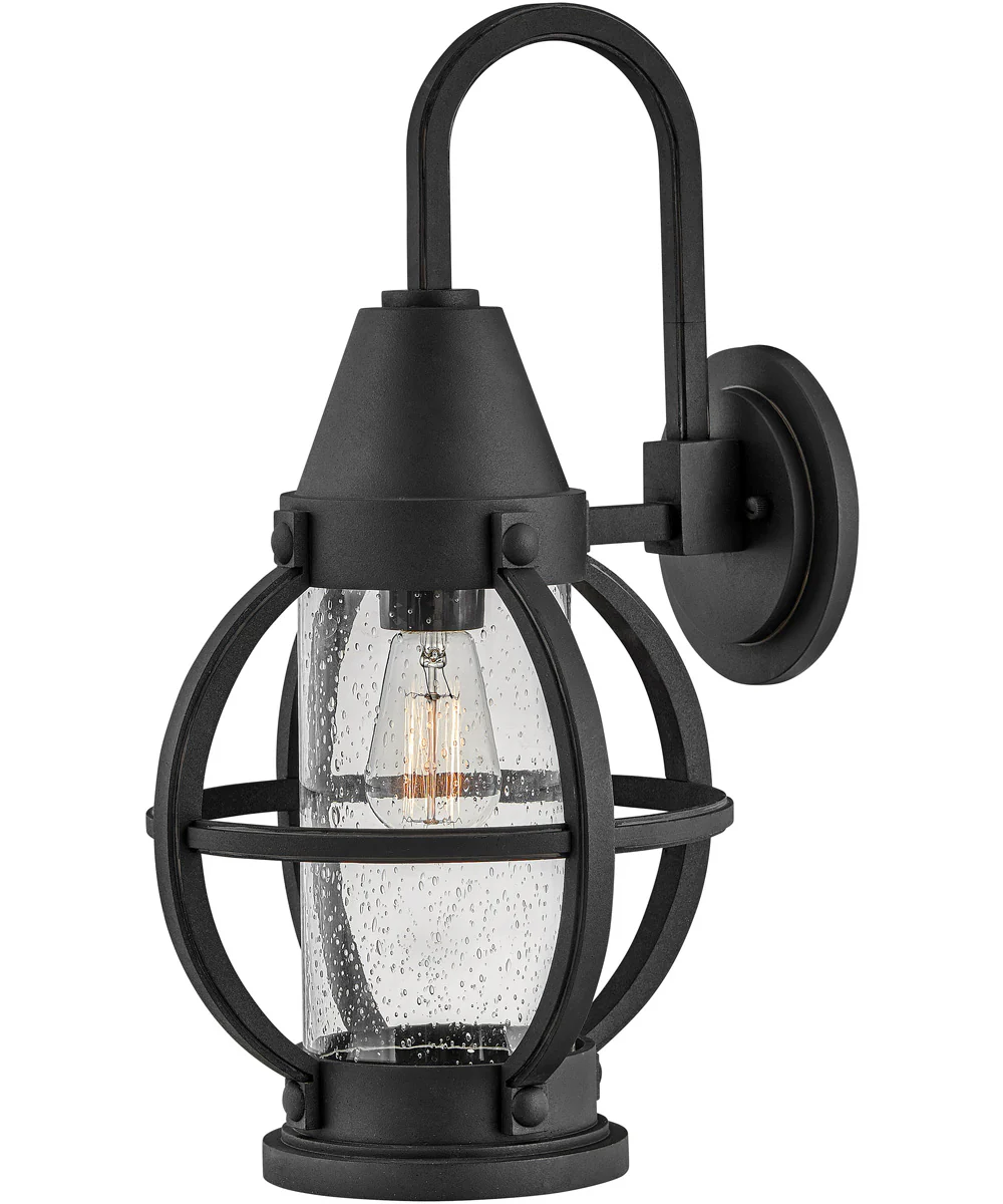 Chatham Coastal Elements 1-Light Large Outdoor Wall Mount Lantern in Museum Black