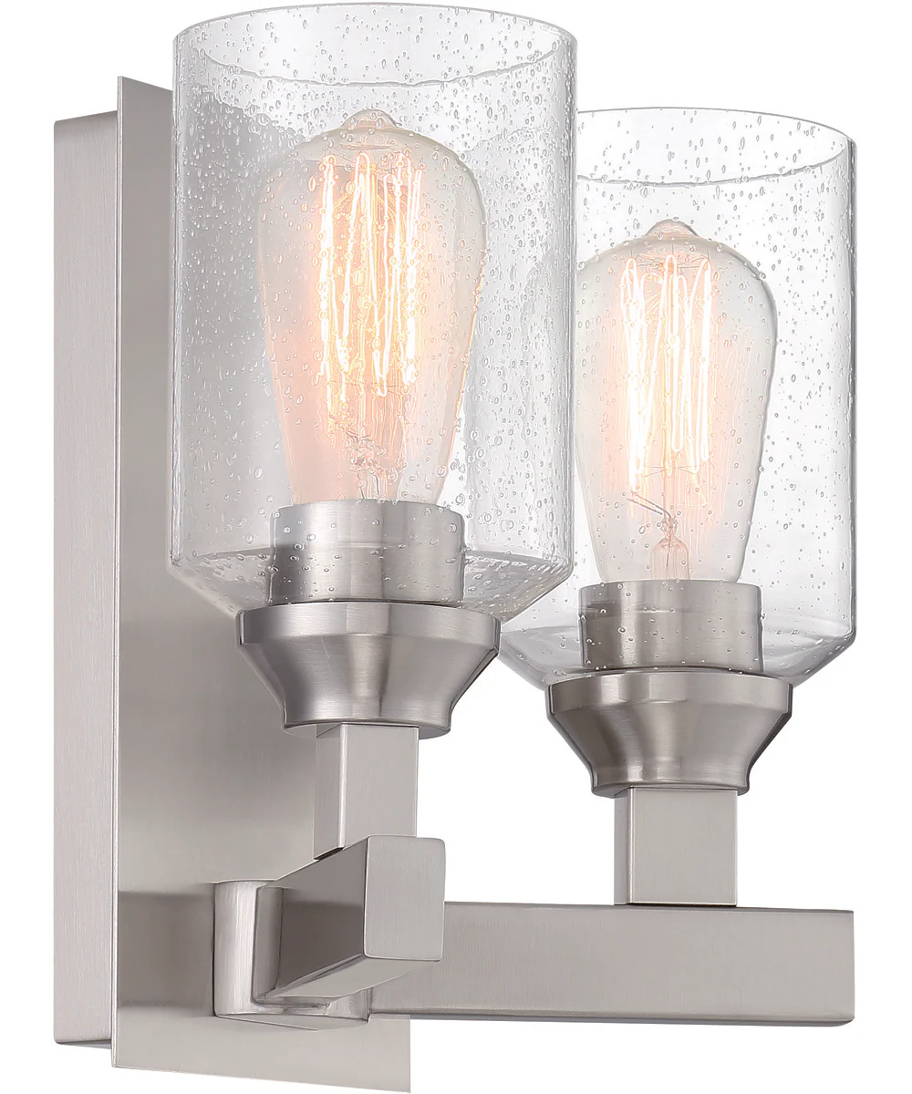 Chicago 2-Light Wall Sconce Brushed Polished Nickel