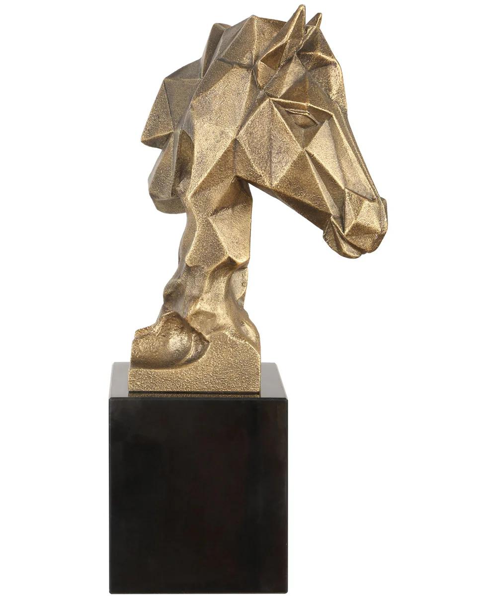 Chiseled Horse Bust Sculpture - Image 4