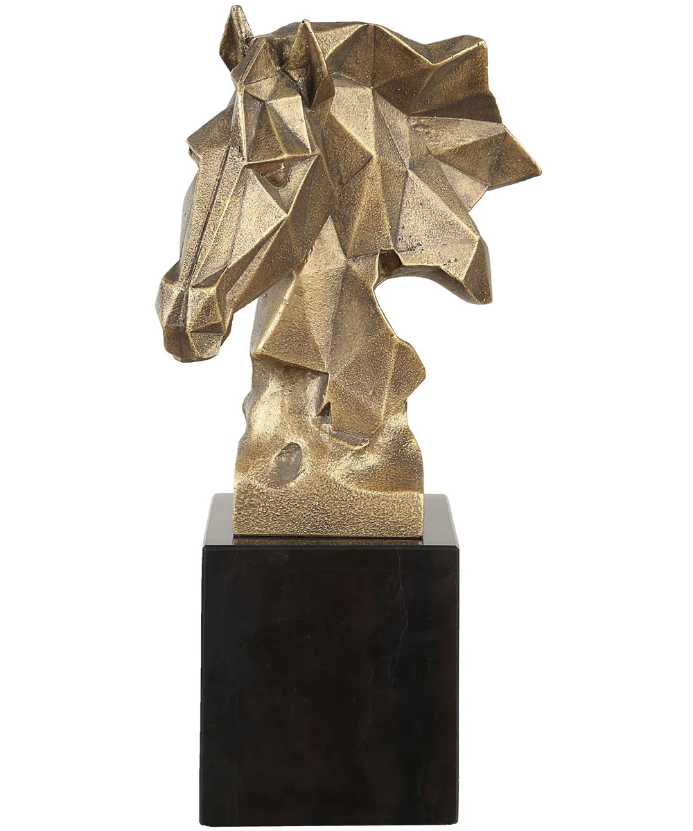Chiseled Horse Bust Sculpture - Image 5