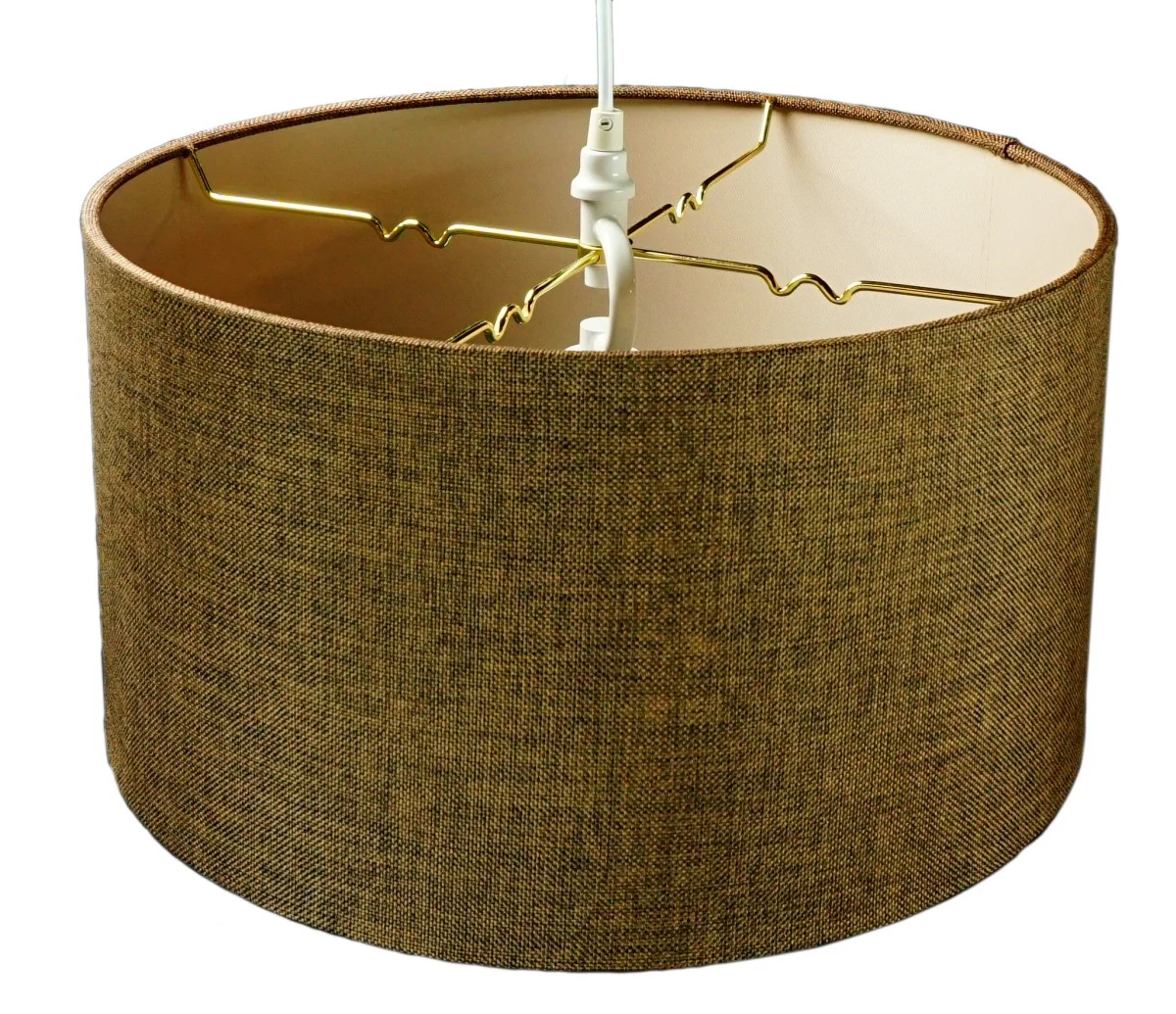 2 Light Swag Plug-In Pendant 18"w Chocolate Burlap with Diffuser, White Cord - Image 2