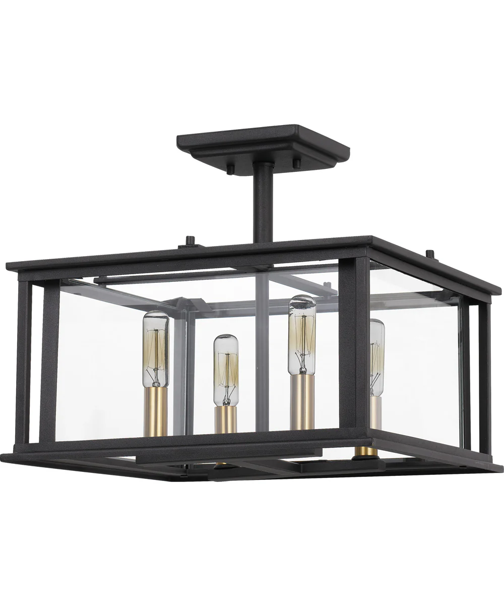 Citadel Medium 4-light Semi Flush Mount Earth Black - Image 3