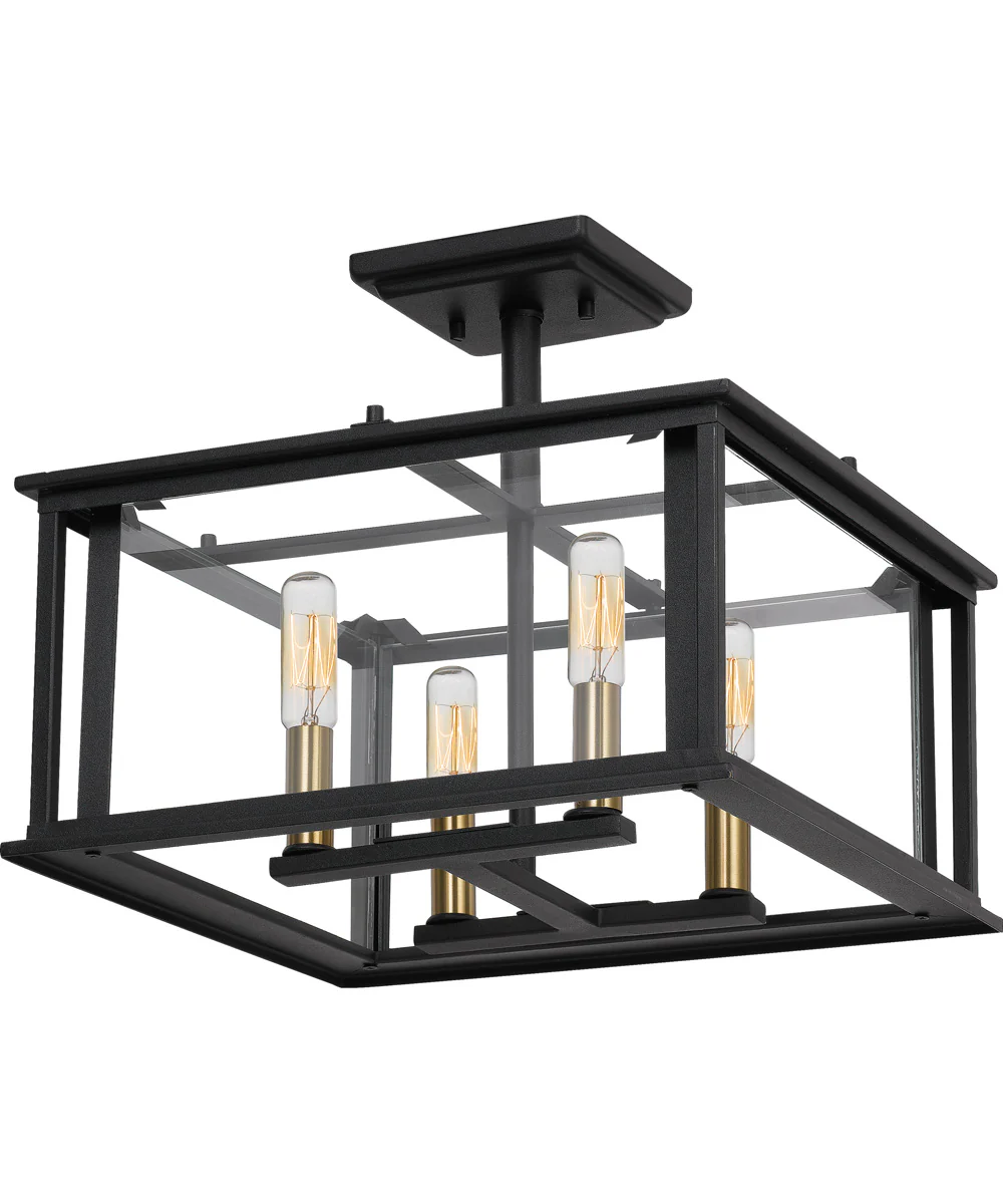 Citadel Medium 4-light Semi Flush Mount Earth Black - Image 4
