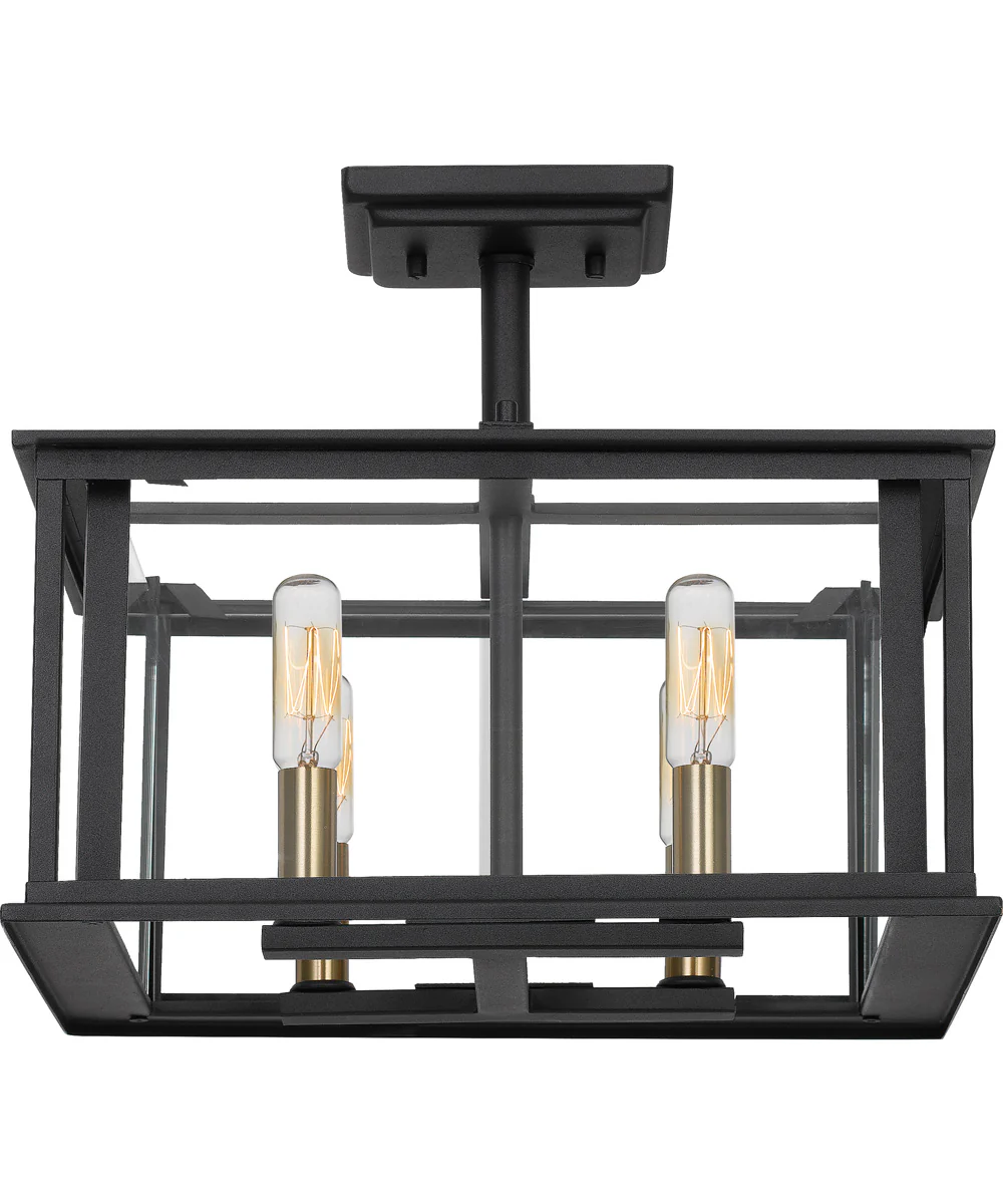Citadel Medium 4-light Semi Flush Mount Earth Black - Image 5