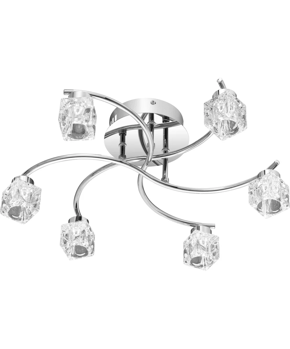 Clear Hollow Semi Flush Mount Polished Chrome - Image 4