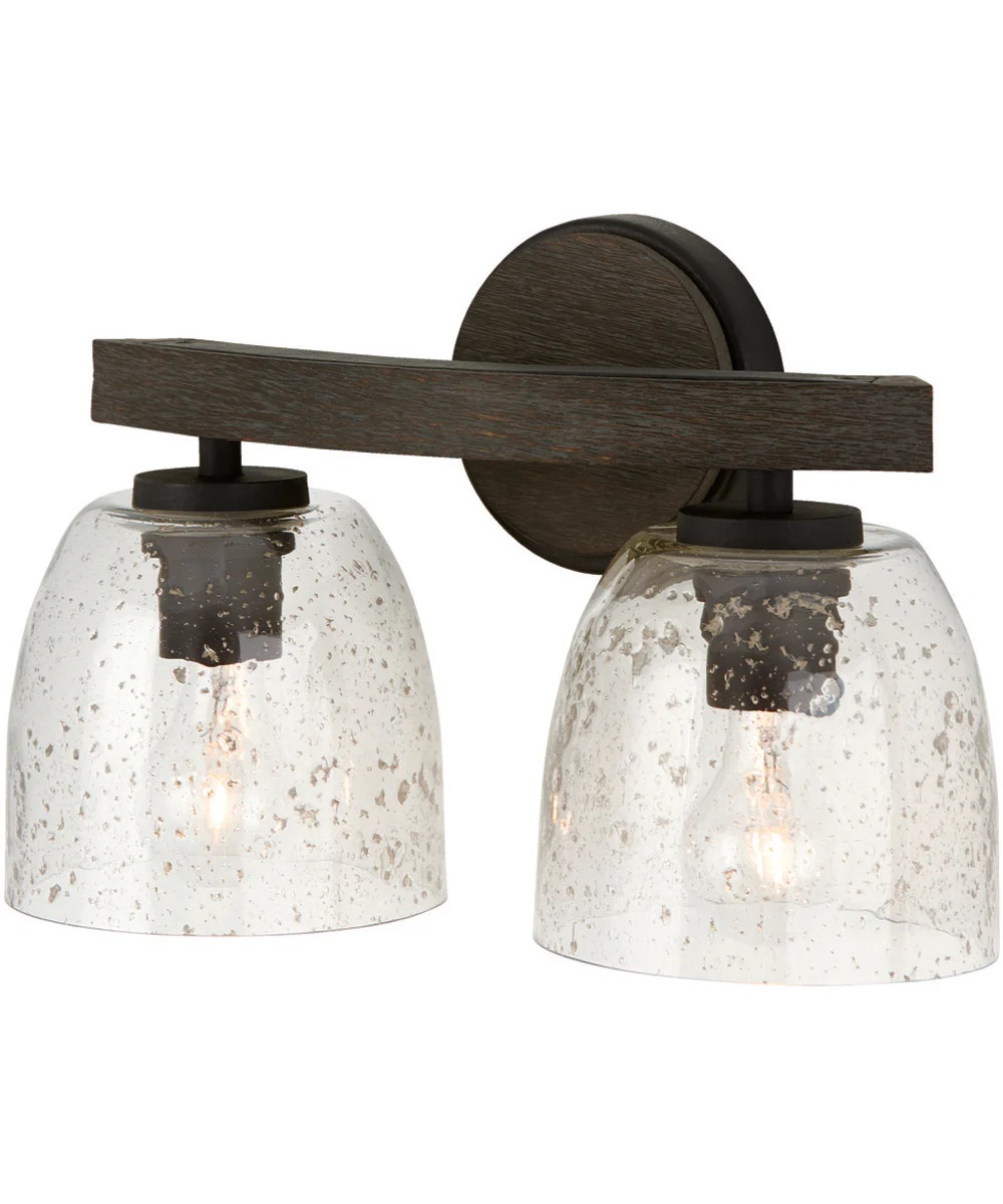 Clive 2-Light Vanity Carbon Grey and Black Iron