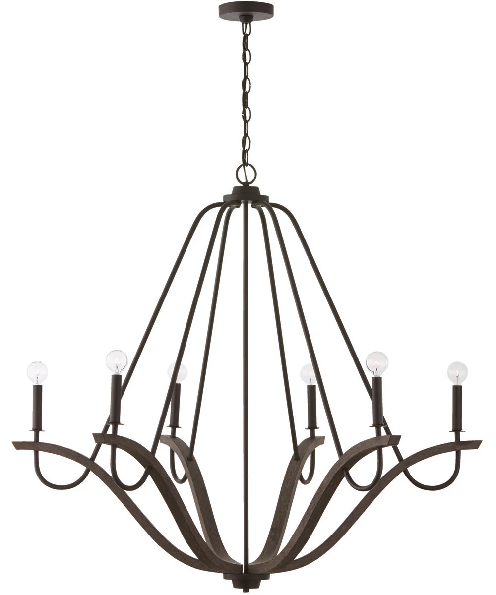 Clive 6-Light Chandelier Carbon Grey and Black Iron - Image 5