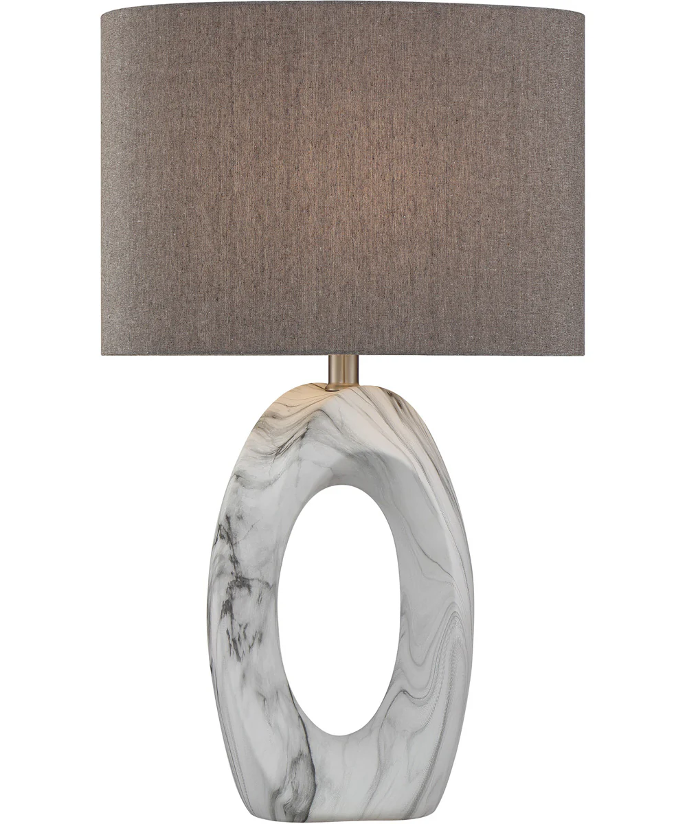 Clover II 1-Light Table Lamp Ceramic Body/Grey Fabric Shade