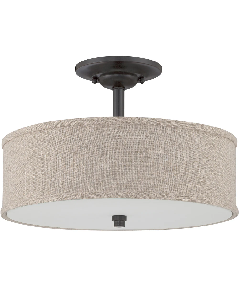 Cloverdale Large 3-light Semi Flush Mount Mottled Cocoa - Image 3