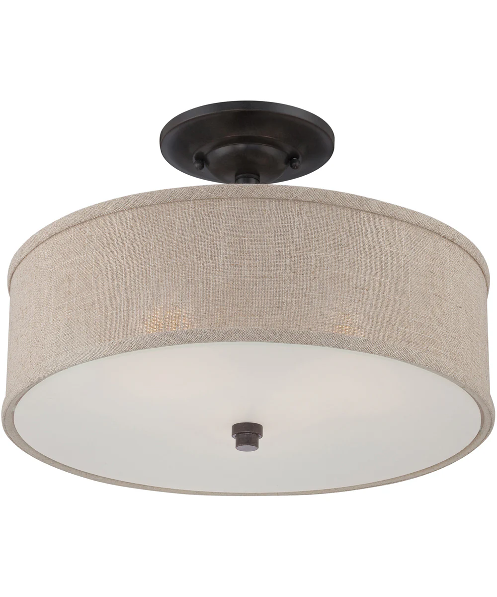 Cloverdale Large 3-light Semi Flush Mount Mottled Cocoa - Image 4