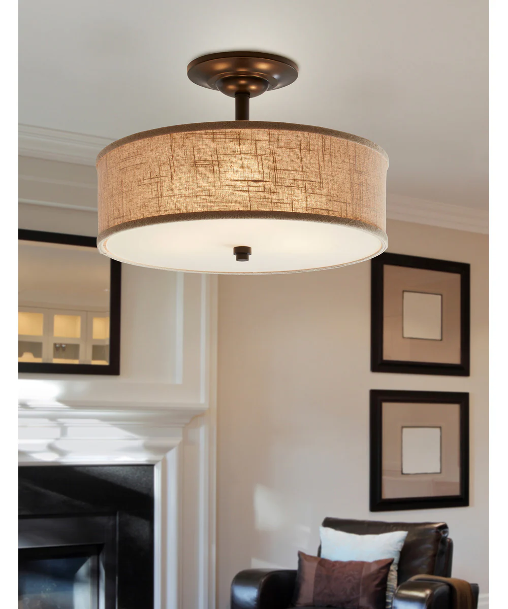 Cloverdale Large 3-light Semi Flush Mount Mottled Cocoa - Image 6