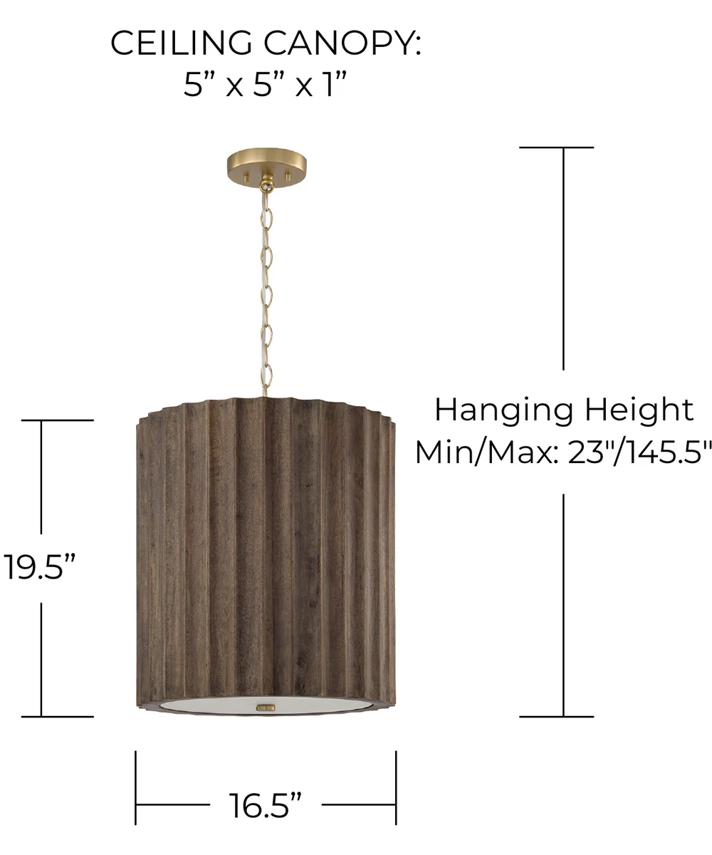 Cody 3-Light Pendant Matte Brass - Image 4