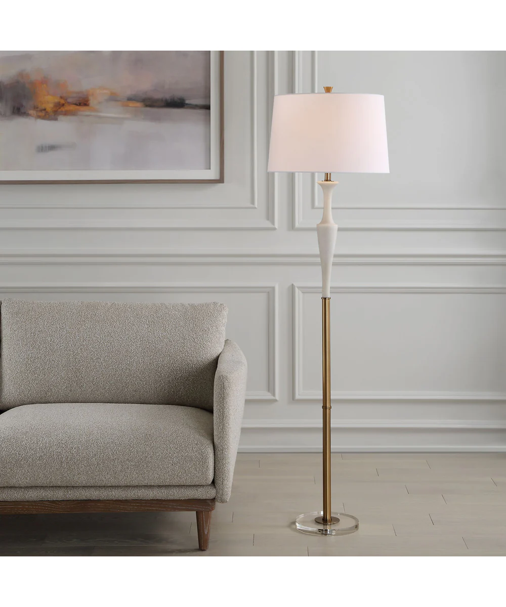 Colette White Stone Floor Lamp - Image 2