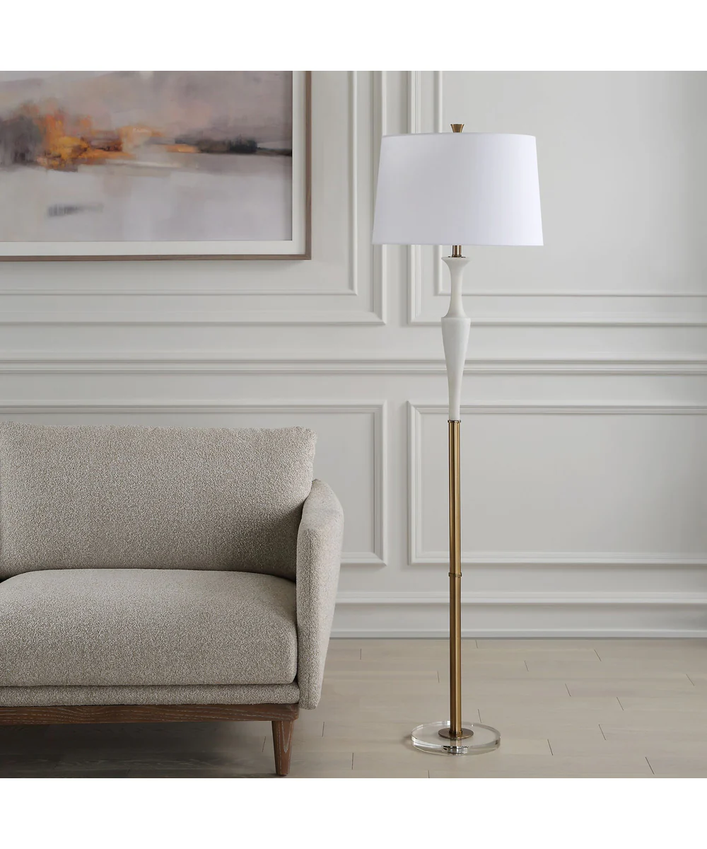 Colette White Stone Floor Lamp - Image 3