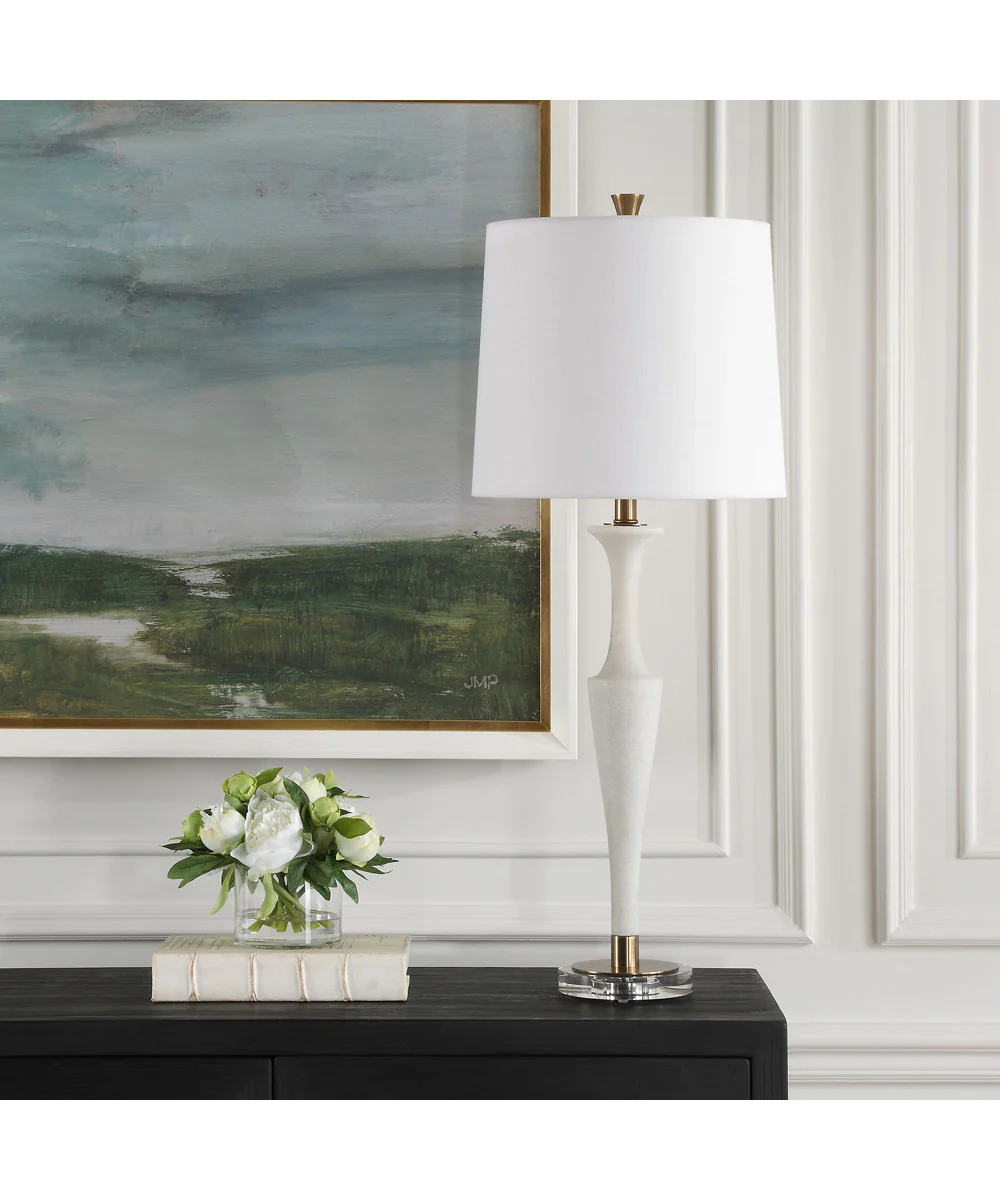 Colette White Stone Table Lamp - Image 3
