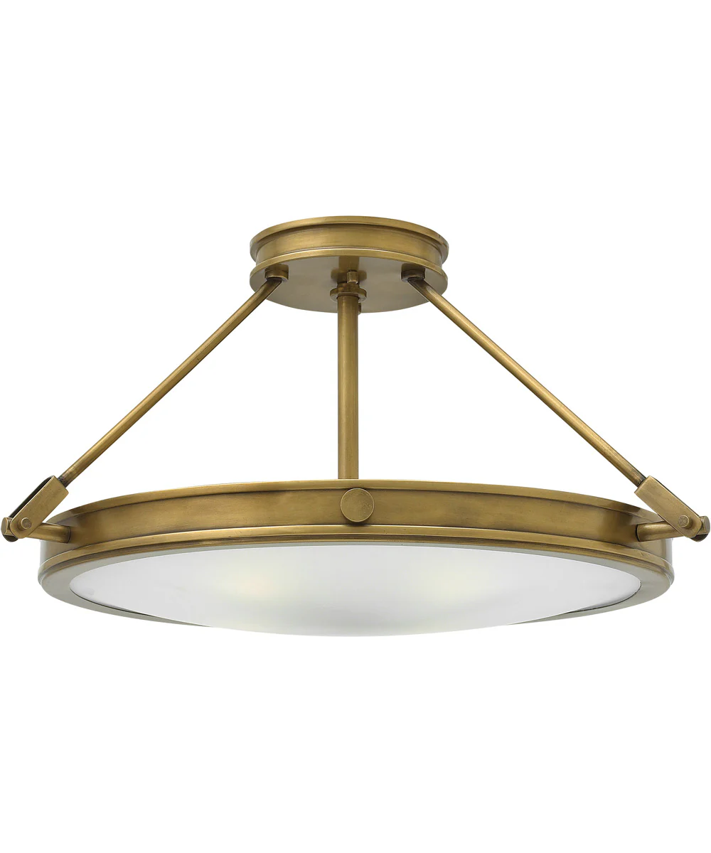 Collier LED-Light Medium LED Semi-Flush Mount in Heritage Brass