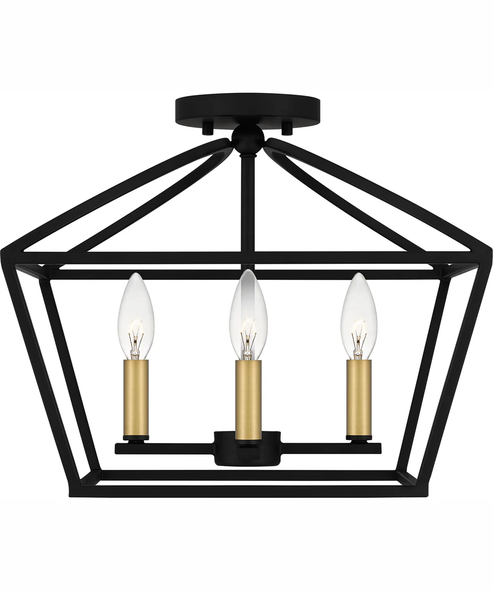 Concho Bay Medium 4-light Semi Flush Mount Matte Black - Image 4