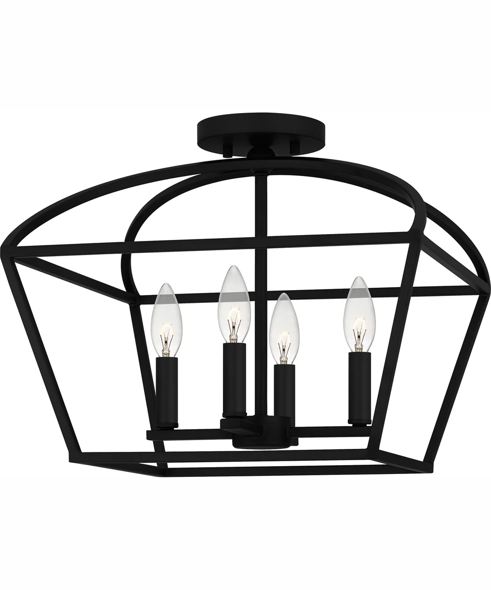 Concho Bay Medium 4-light Semi Flush Mount Matte Black - Image 6