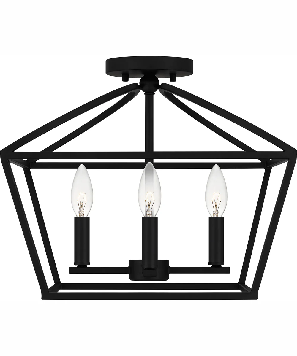 Concho Bay Medium 4-light Semi Flush Mount Matte Black - Image 7