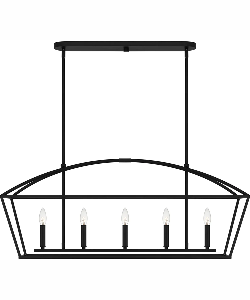 Concho Bay Medium 5-light Island Light Matte Black - Image 8