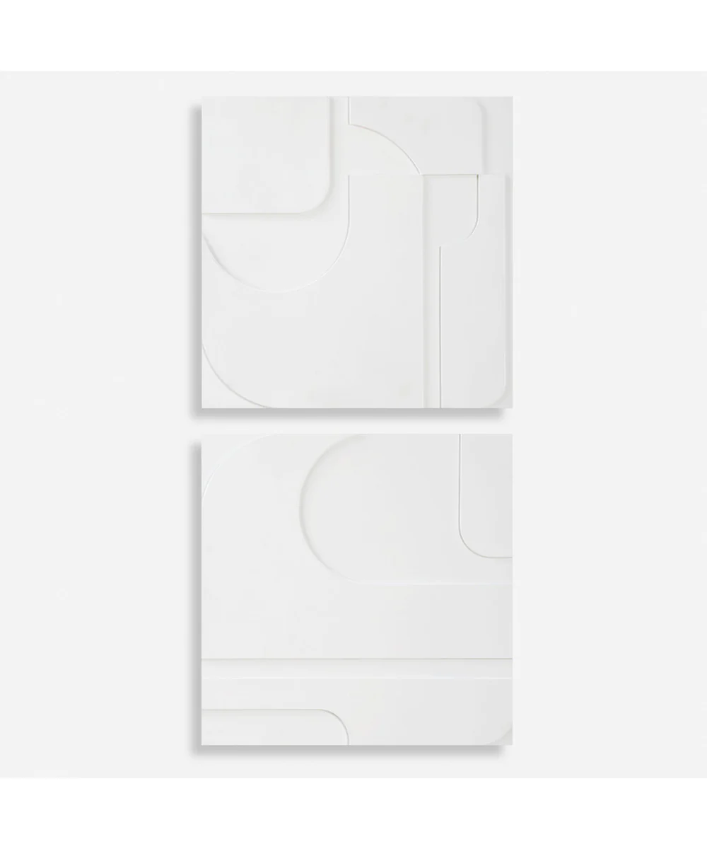 Contours White Wall Decor, Set of 2