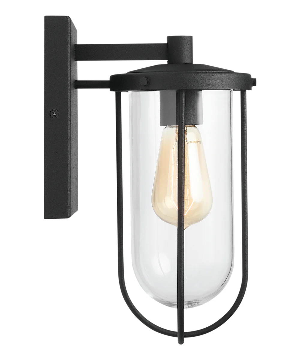 Corbin 1-Light Outdoor Wall Mount Rain or Shine - Black with Clear Glass - Image 4