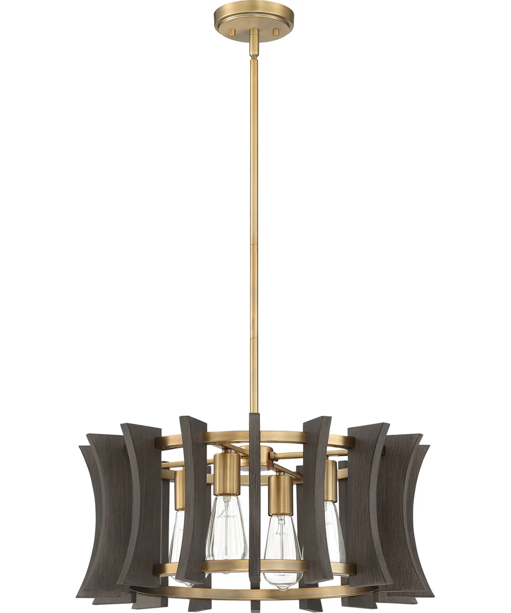 Cordelia 4-light Pendant Aged Brass - Image 3