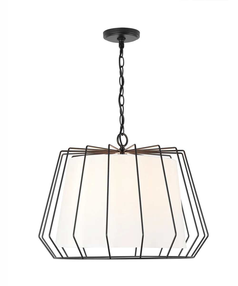 Corey 4-Light Pendant Matte Black - Image 3