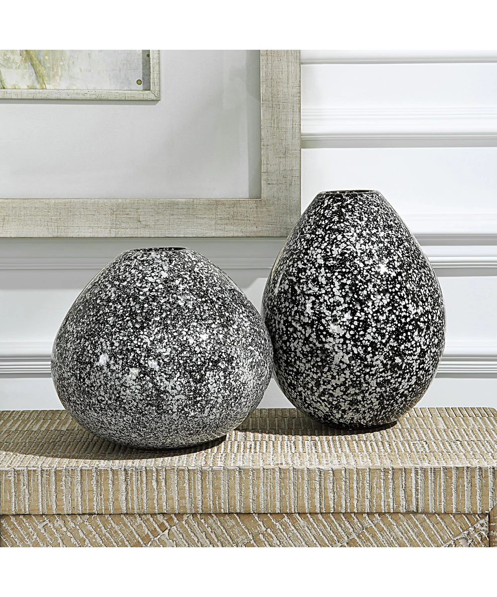 Cosmic Black & White Vases, Set of 2 - Image 3