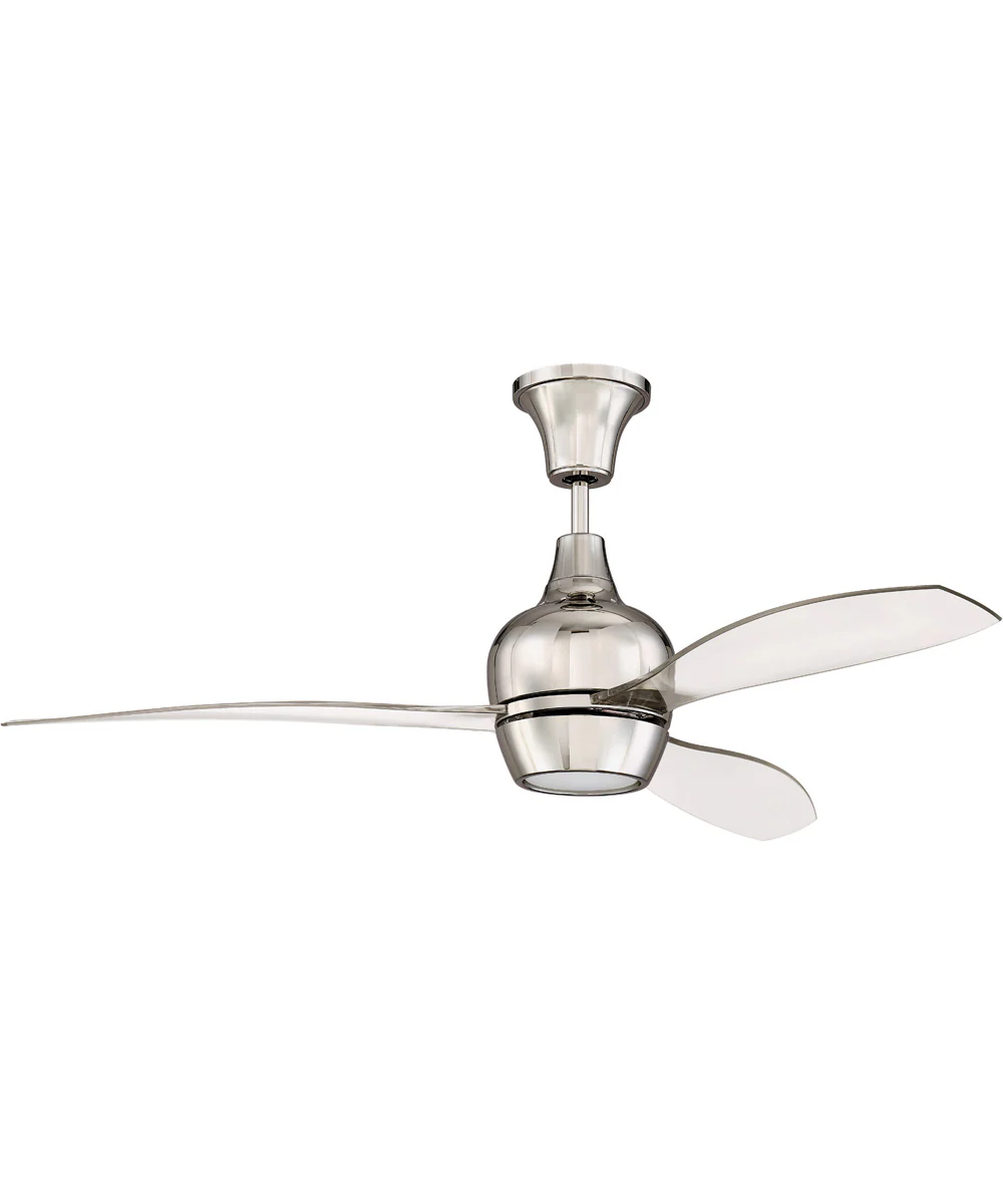 52" Bordeaux 1-Light LED Ceiling Fan (Blades Included) Polished Nickel