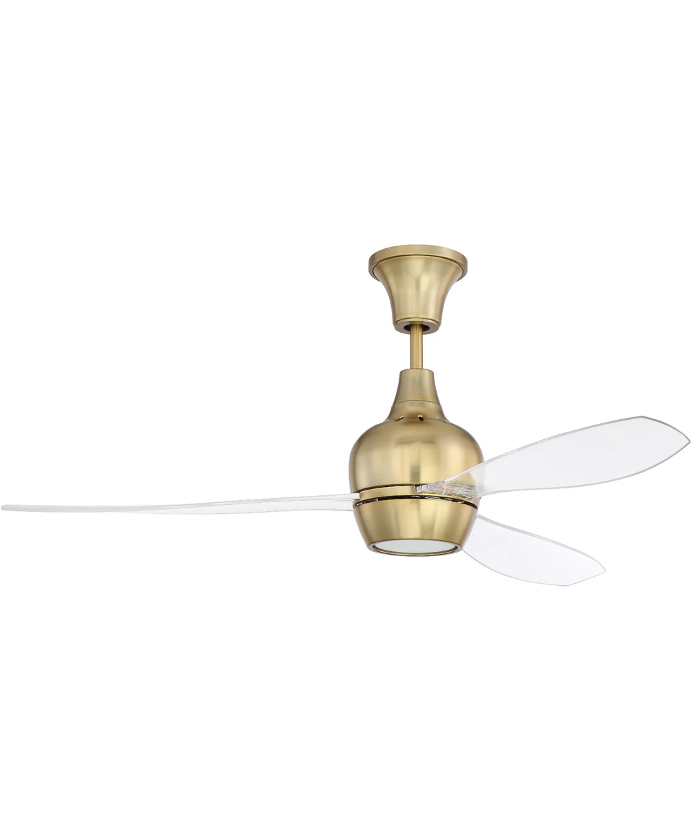 52" Bordeaux 1-Light LED Ceiling Fan (Blades Included) Satin Brass