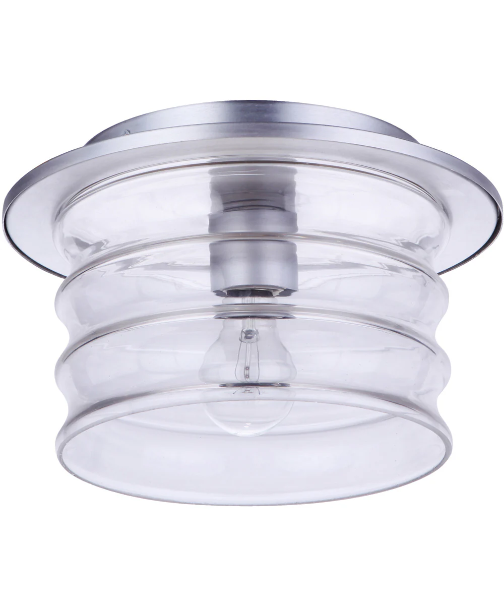 Canon 1-Light Outdoor Flush Mount Satin Aluminum