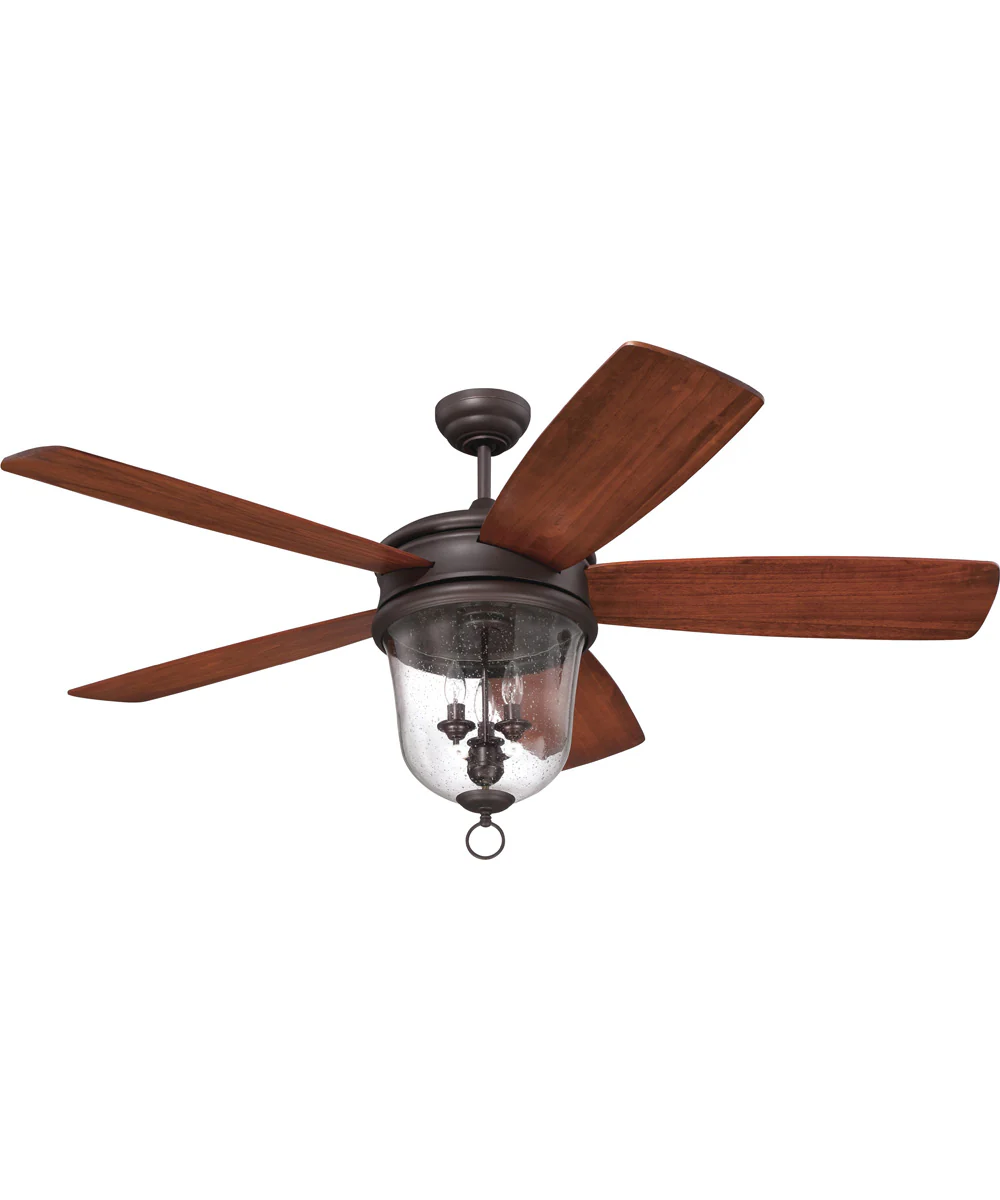60" Fredericksburg 3-Light LED Indoor/Outdoor Ceiling Fan (Blades Included) Oiled Bronze Gilded