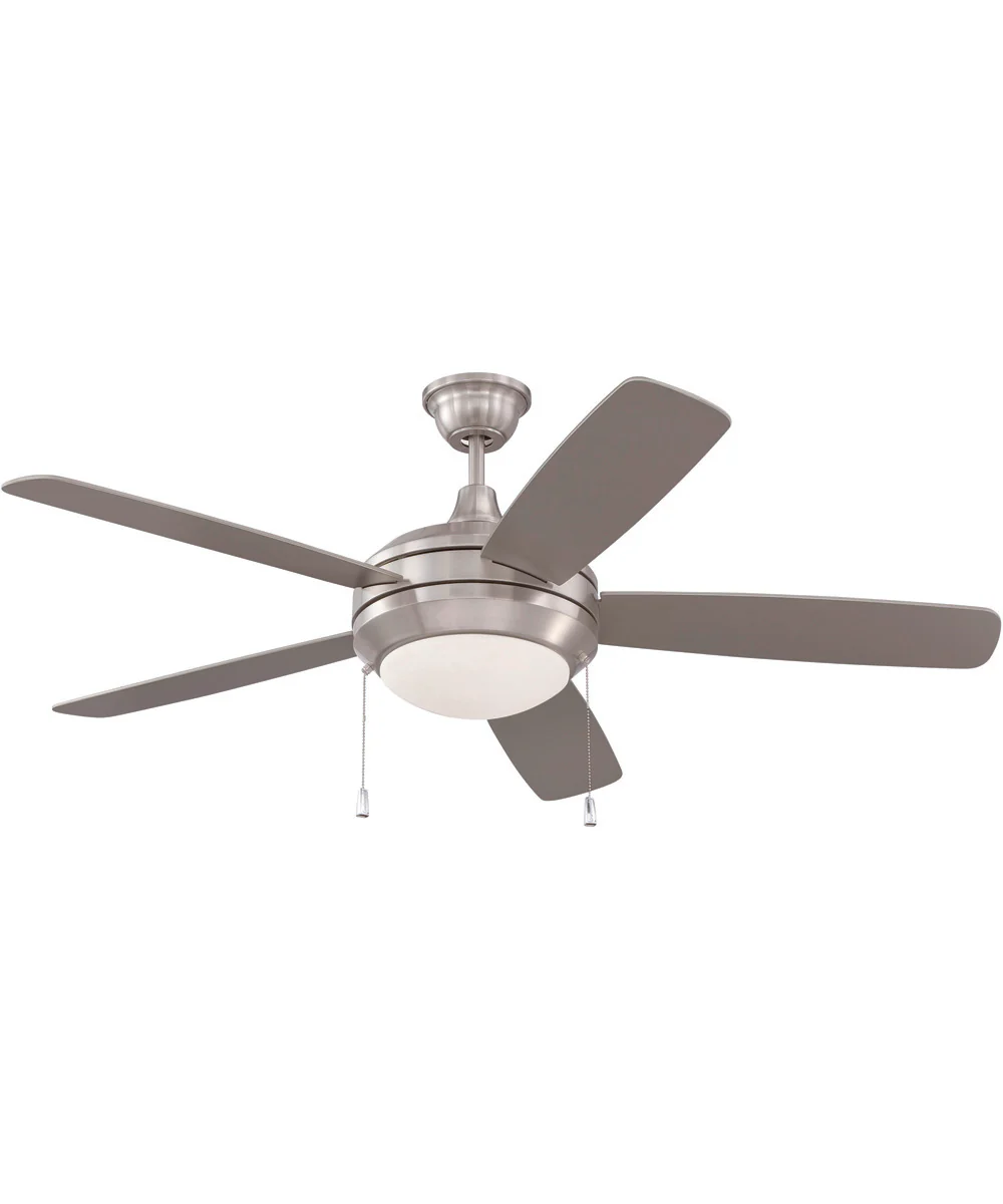 52" Helios 1-Light Ceiling Fan (Blades Included) Brushed Polished Nickel