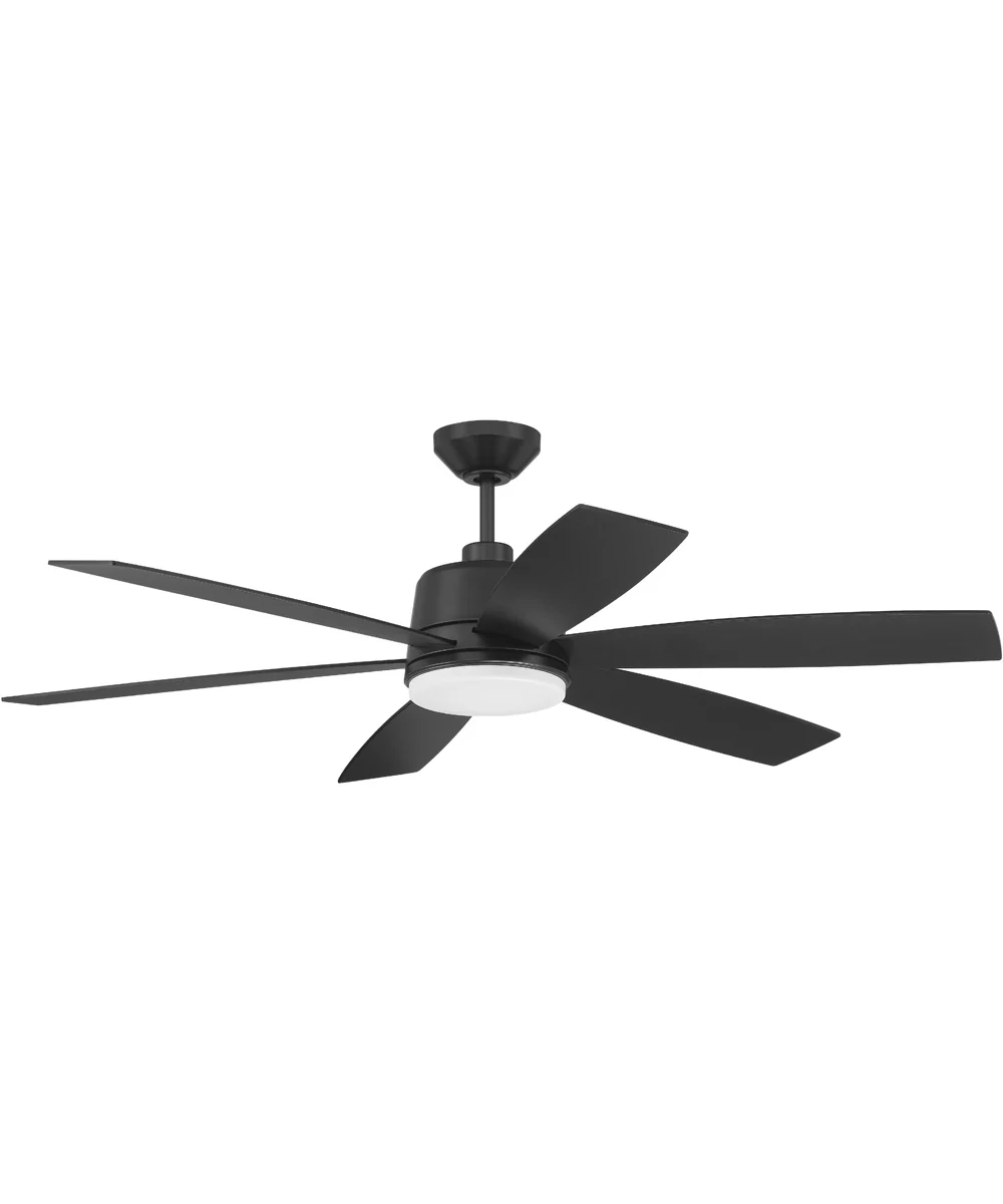 54" Hogan 1-Light Ceiling Fan (Blades Included) Flat Black