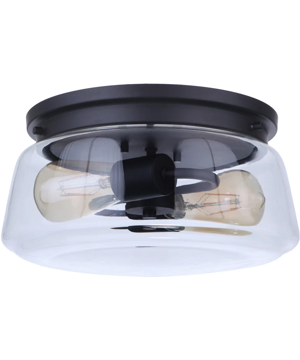 Laclede 2-Light Outdoor Flush Mount Midnight