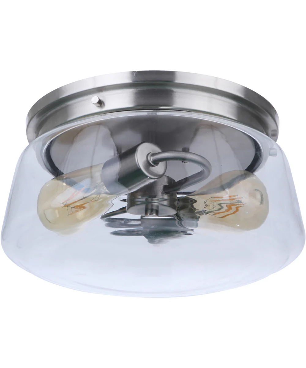 Laclede 2-Light Outdoor Flush Mount Satin Aluminum