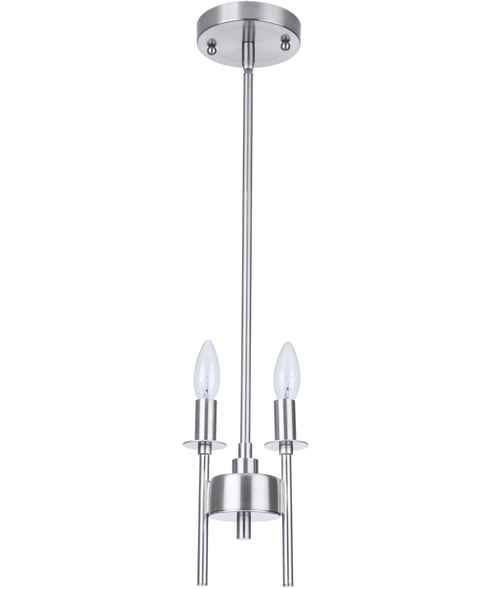 Larrson 2-Light Mini Pendant Brushed Polished Nickel