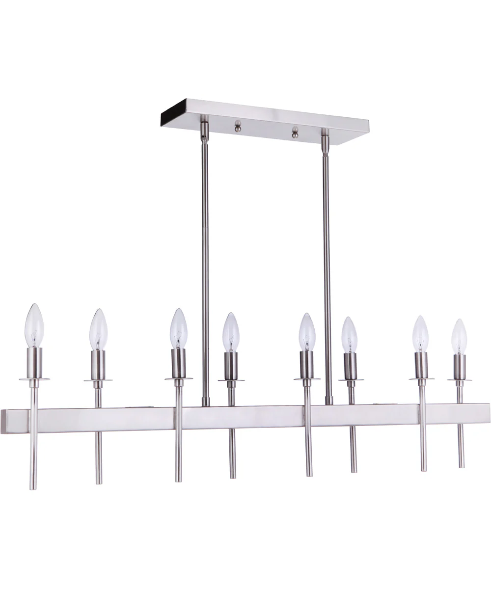 Larrson 8-Light Island Pendant Brushed Polished Nickel