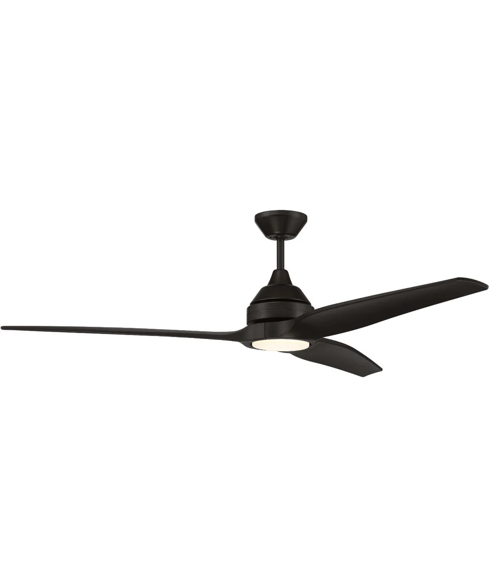 60" Limerick 1-Light Ceiling Fan (Blades Included) Flat Black