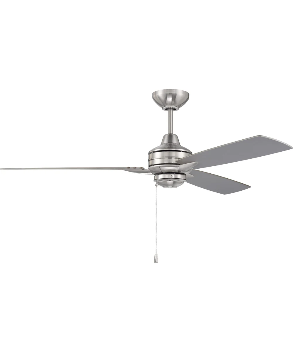 52" Moto Indoor/Outdoor Ceiling Fan (Blades Included) Brushed Polished Nickel