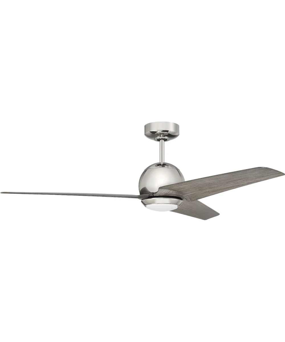 52" Nate 1-Light Ceiling Fan (Blades Included) Polished Nickel