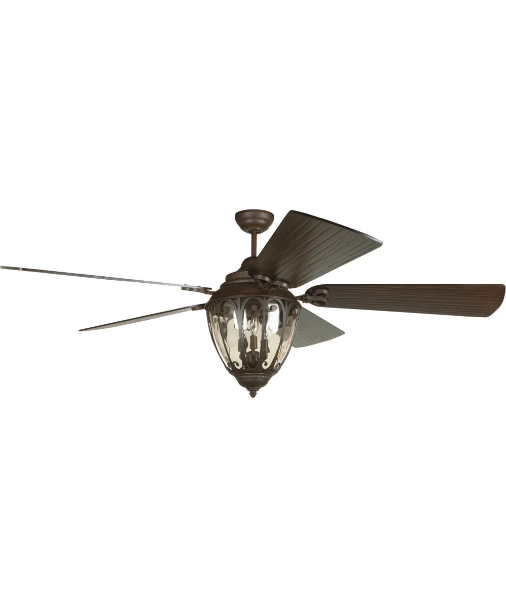 70" Olivier 3-Light Ceiling Fan (Blades Included) Aged Bronze Textured