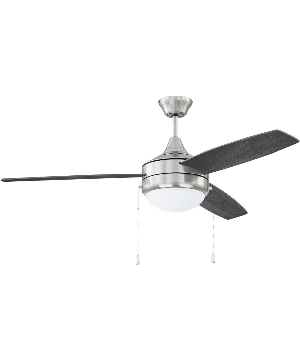 52" Phaze 3 Blade 2-Light Ceiling Fan (Blades Included) Brushed Polished Nickel